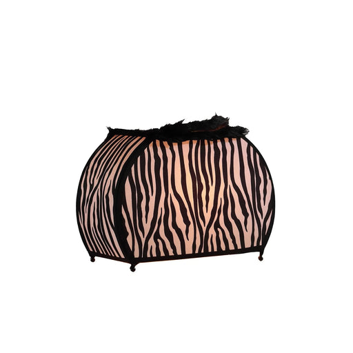 11.75' In Zebra Animal Print Purse W/ Black Faux Handle Table Lamp Default -DTYStore