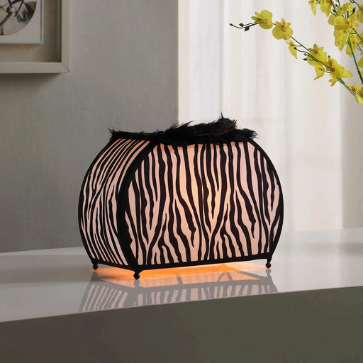 11.75' In Zebra Animal Print Purse W/ Black Faux Handle Table Lamp Default -DTYStore