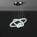 11.8' To 47.2' In Adjustable Height Eira Small Triple Hoop Modern Crystal Stainless Pure White Color Led Remote Control Dimmer Chandelier Default -DTYStore