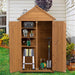 Outdoor Storage Cabinet, Garden Wood Tool Shed, Outside Wooden Shed Closet with Shelves and Latch for Yard 39.56"x 22.04"x 68.89" - DTYStore
