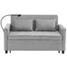 56.9" Loveseat Sofa Pull-out Sofa Bed Sleeper Sofa with a Reversible Backrest Cushion, Side Pockets, Two USB Ports and a Phone Holder for Living Room, Grey - DTYStore