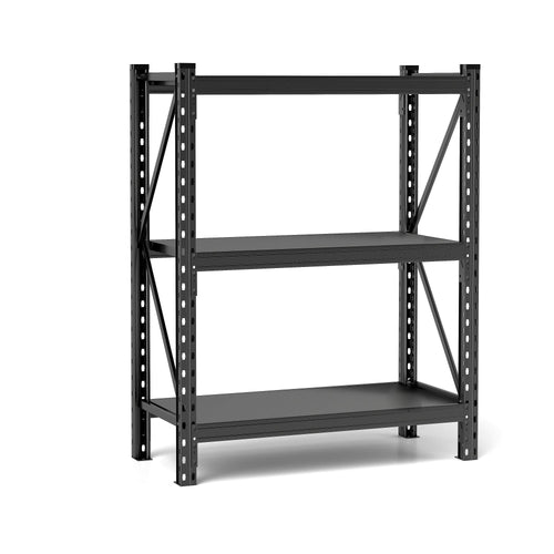 3-Tier Industrial Shelving Rack - 63in, Heavy Duty Steel Shelving Unit Adjustable, 67' W*19.7' D*63'H, Black, Requires Assembly - Image 1