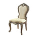 Beige and Antique Oak Side Chair with Nailhead Trim (Set of 2) - DTYStore