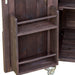 Outdoor Kitchen Island, Rolling Bar Cart & Storage Cabinet, Farmhouse Solid Wood Outdoor Grill Table with Stainless Steel Top, Spice Rack , Towel Rack for Kitchen & Barbecue , Dark Brown - DTYStore