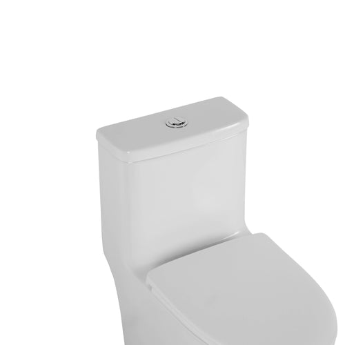 1.1/1.6 GPF Elongated Comfort Height Floor Mounted One-Piece Toilet ,  CUPC Certified, WaterSense Cetified, Ceramic, White Color, Soft Close Seat - Image 7
