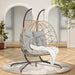 Double Egg Chair with Stand Hanging Indoor Outdoor Wicker Rattan Patio Basket Egg Swing Chair Hammock Egg Chairs with UV Resistant Cushions 600 lbs for Bedroom Balcony Patio - DTYStore