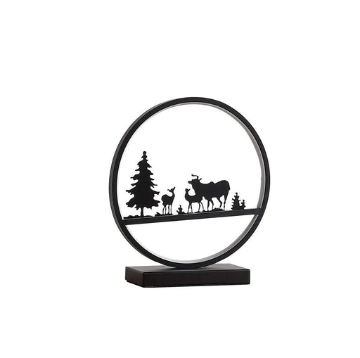 12.75' Deer Family Led Black Table Lamp Default -DTYStore