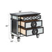 Varian II Mirrored, Black & Sliver Finish Nightstand - DTYStore