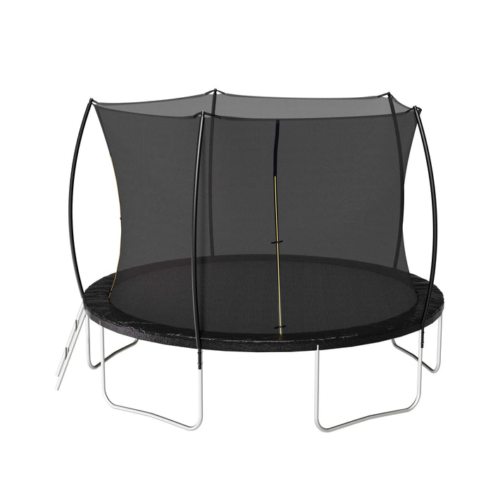 12FT Trampoline (Double-side color pad) , Trampoline for Kids and Adults with Enclosure Net and Ladder,Curved fence pole Default -DTYStore