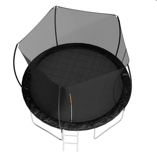 12FT Trampoline (Double-side color pad) , Trampoline for Kids and Adults with Enclosure Net and Ladder,Curved fence pole Default -DTYStore
