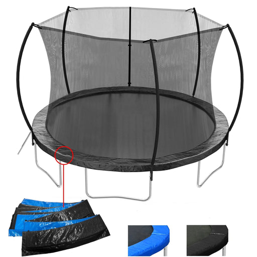 12FT Trampoline (Double-side color pad) , Trampoline for Kids and Adults with Enclosure Net and Ladder,Curved fence pole Default -DTYStore