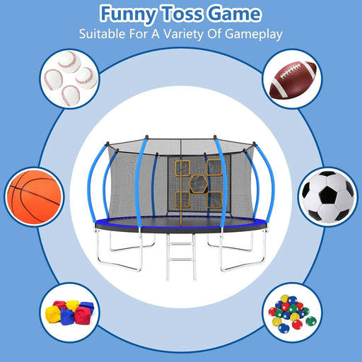 12FT Trampoline with Enclosure - Recreational Trampolines with Ladder, ASTM Approval Outdoor Trampoline for Kids - DTY Store