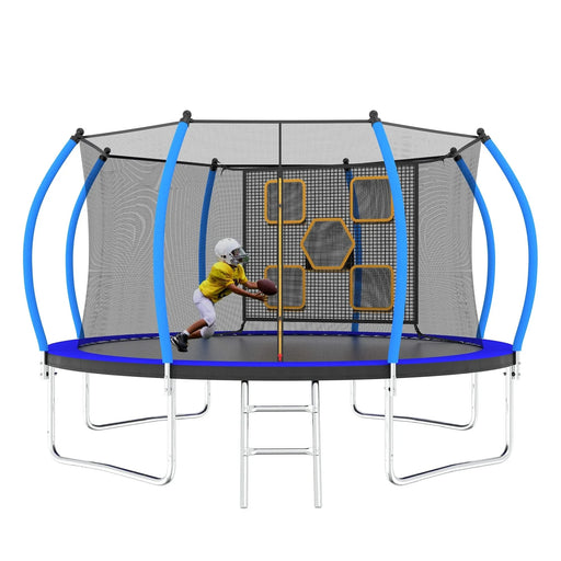 12FT Trampoline with Enclosure - Recreational Trampolines with Ladder, ASTM Approval Outdoor Trampoline for Kids Default -DTYStore