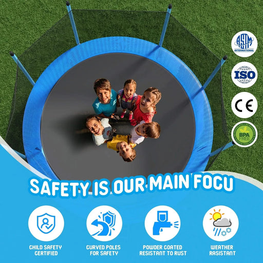 12 FT TRAMPOLINE INSIDE SAFETY NET WITH BASKETBALL HOOP Default -DTYStore