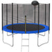 12 FT TRAMPOLINE OUTSIDE SAFETY NET WITH BASKETBALL HOOP Default -DTYStore