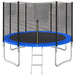 12 FT TRAMPOLINE OUTSIDE SAFETY NET WITH BASKETBALL HOOP Default -DTYStore