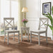Roshan Farmhouse Acacia Wood Dining Chairs, Light Grey Wash (Set of 2) - DTYStore