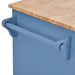 Kitchen cart with Rubber wood desktop rolling mobile kitchen island with storage and 5 draws 53 Inch length (Blue) - DTYStore