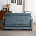 56.9" Loveseat Sofa Pull-out Sofa Bed Sleeper Sofa with a Reversible Backrest Cushion, Side Pockets, Two USB Ports and a Phone Holder for Living Room, Blue - DTYStore