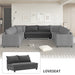 Loveseat Module for Modular Sectional Sofa,Chenille,Minimalist Style,2 Colors - DTYStore