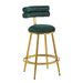 27.65'' Modern Counter Stools Set of 2,Dark green velvet Counter Stools with iron Frame,Soft back and cushion,Footrest,suitable for Kitchen/Bedroom/Dining Room - DTYStore