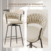 360°Swivel Bar Chairs set of 2, equipped with soft cushioned backrest counter stool, metal leg modern luxury kitchen chair, suitable for family dining, kitchen island - DTYStore