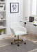 Modern Teddy Fabric Material Adjustable Height 360 Revolving Home Office Chair With Gold Metal Legs And Universal Wheel For Indoor,White - DTYStore
