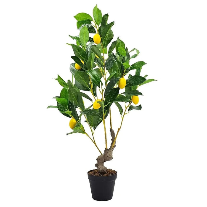 12x12x31.5'H Artificial PEVA Lemon Tree with Lifelike Greenery and Black Plastic Pot Default -DTYStore