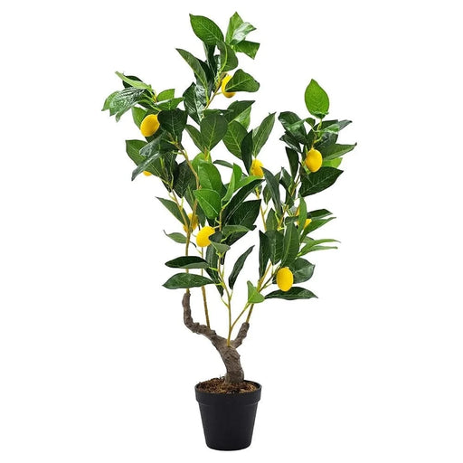 12x12x31.5'H Artificial PEVA Lemon Tree with Lifelike Greenery and Black Plastic Pot Default -DTYStore