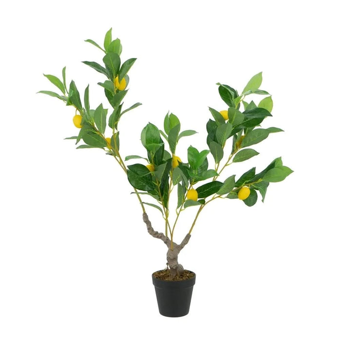 12x12x31.5'H Artificial PEVA Lemon Tree with Lifelike Greenery and Black Plastic Pot Default -DTYStore