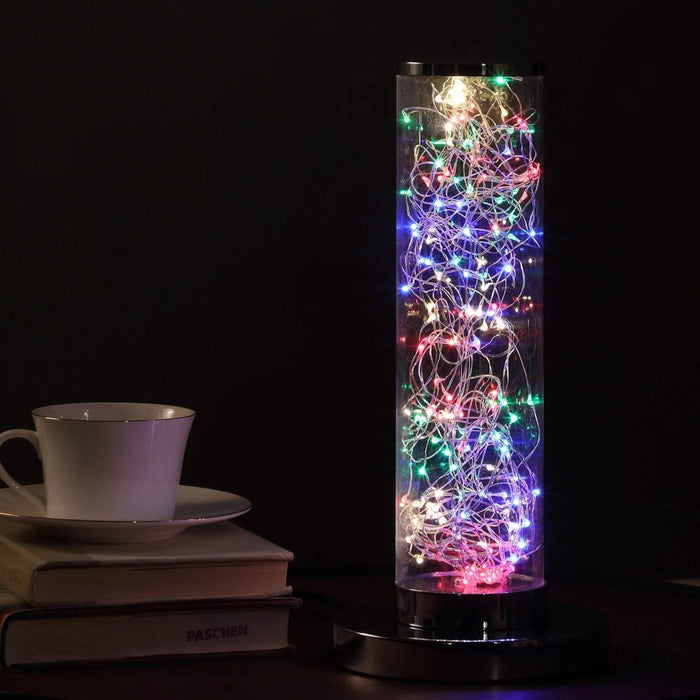 13-Inch Exposed Multi-Colored Rope LED Namiri Column Table Lamp Default -DTYStore