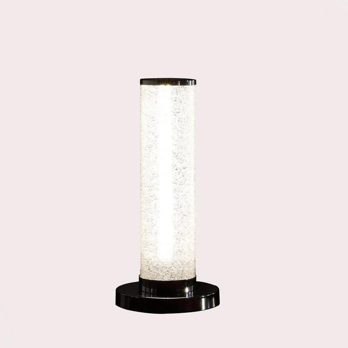 13-Inch LED Illuminari White Crystal Sand Rocks Column Table Lamp Default -DTYStore