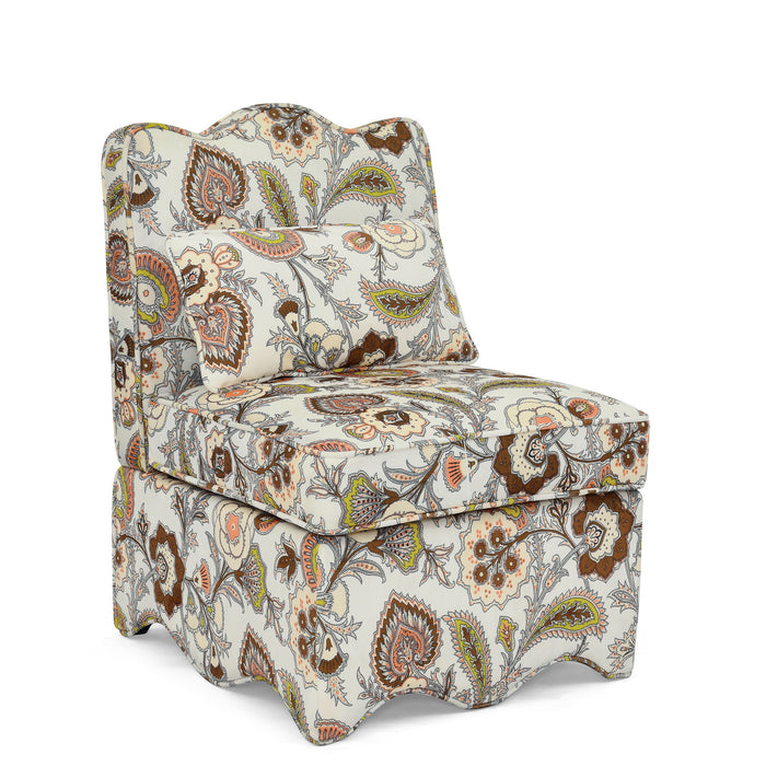 Flannel single dining chair with soft seat cushion and backrest, no armrests, matching pillow can be used as waist cushion, this dining chair can be used in the living room - BROWN