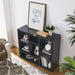 Open Wooden Open Shelf Bookcase, Freestanding Display Storage Cabinet with 7 Cube Storage Spaces, Floor Standing Bookshelf, Entryway, Living Room Storage Cabinet - DTYStore