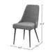 Set of 2 Fabric Upholstered Dining Chairs, Grey and Gunmetal - DTYStore