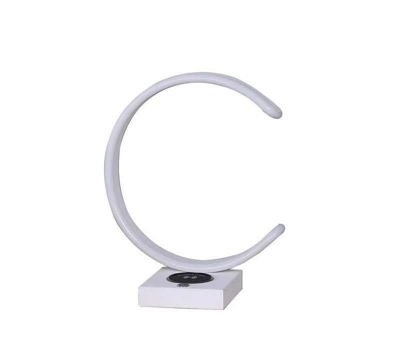 13.5' C Shape LED w/ USB / Wireless Charger Port Table Lamp Default -DTYStore