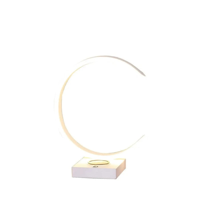 13.5' C Shape LED w/ USB / Wireless Charger Port Table Lamp Default -DTYStore