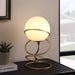 13.5' H Glass Globe Matte Gold Spiral 4 Ring Metal Stand Table Lamp for Living Room, Nightstand Bedside Table Lamp for Bedroom, LED Lamp Default -DTYStore