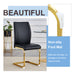 Luxury Simple Arch Chair - Set of 8 BLACK PU Material High Resilience Dining Chair with Arched Metal Gold Leg.Packed In Two Boxes. - DTYStore