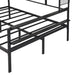 Full size Metal Daybed with Movable Desk, Metal Grid, Shelves and Clothes Hanger, Black - DTYStore