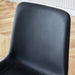 Black artificial leather backrest cushion dining chair, black metal legs, curved widened cushion design for more comfort, suitable for restaurants, kitchens, bedrooms, offices.(4 chairs) 0502 - DTYStore