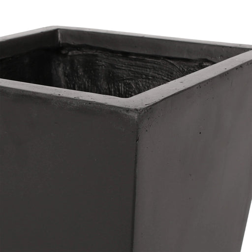 13' Outdoor Modern MGO Small Cast Stone Planter, Black Default -DTYStore