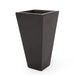 13' Outdoor Modern MGO Small Cast Stone Planter, Black Default -DTYStore