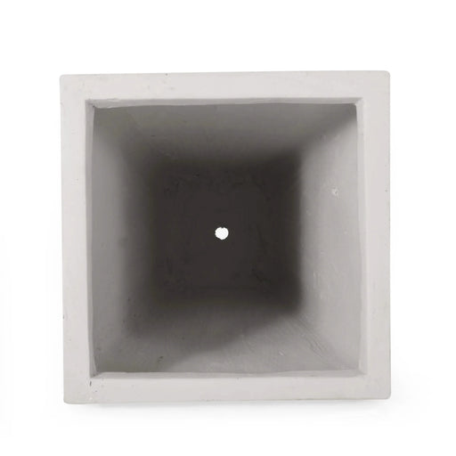 13' Outdoor Modern MGO Small Cast Stone Planter, Matte White Default -DTYStore