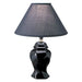 13' Tall Ceramic Table Lamp, Urn-Shaped with Black finish, Linen Shade Default -DTYStore