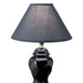 13' Tall Ceramic Table Lamp, Urn-Shaped with Black finish, Linen Shade Default -DTYStore