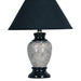 13' Tall Ceramic Table Lamp, Urn-Shaped with Black finish, Linen Shade Default -DTYStore