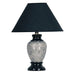 13' Tall Ceramic Table Lamp, Urn-Shaped with Black finish, Linen Shade Default -DTYStore