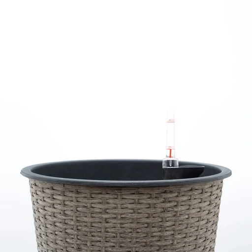 13 in.Gray Wicker Self-watering Planter Default -DTYStore