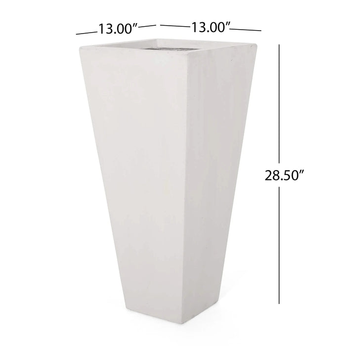 13' x 28.5' Modern Outdoor MGO Cast Stone Planter, White Default -DTYStore